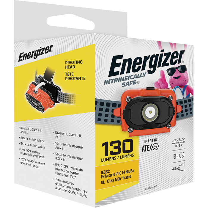 Intrinsically Safe® Headlamp, LED, 130 Lumens, 6 Hrs. Run Time, AAA Batteries
