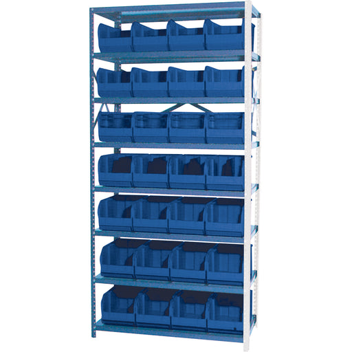 Storage Shelf Unit with Stacking Bins