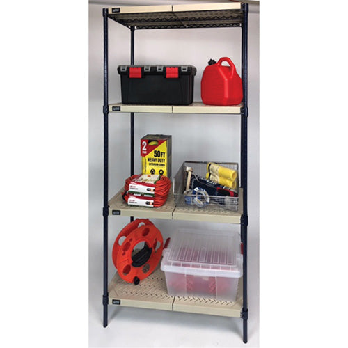 Wire Shelving Unit with Plastic Shelves