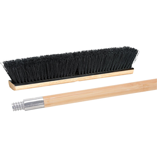 Push Broom with Metal-Threaded Handle