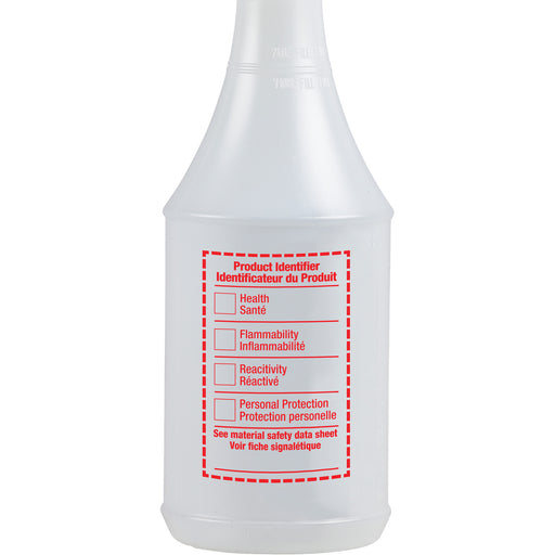 Round Spray Bottle with WHMIS Label