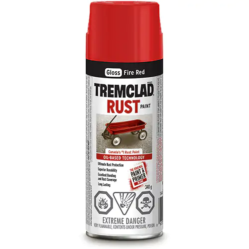 Tremclad® Oil Based Rust Paint, Red, Aerosol Can