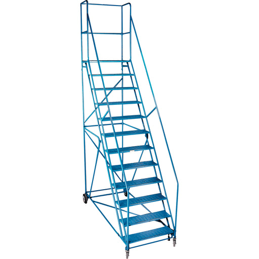 Rolling Step Ladder with Locking Step and Spring-Loaded Front Casters