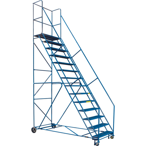 Rolling Step Ladder with Locking Step and Spring-Loaded Front Casters