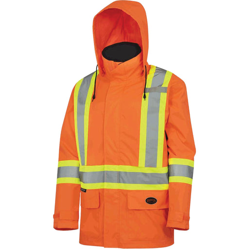 Lightweight Waterproof Safety Jacket with Detachable Hood