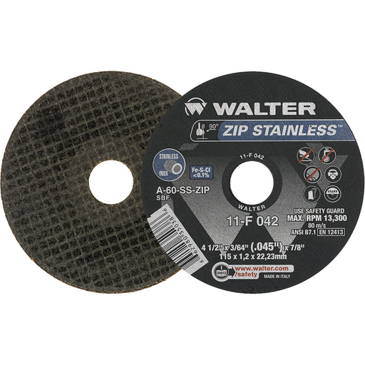 Zip™ Stainless Right Angle Grinder Reinforced Cut-Off Wheels
