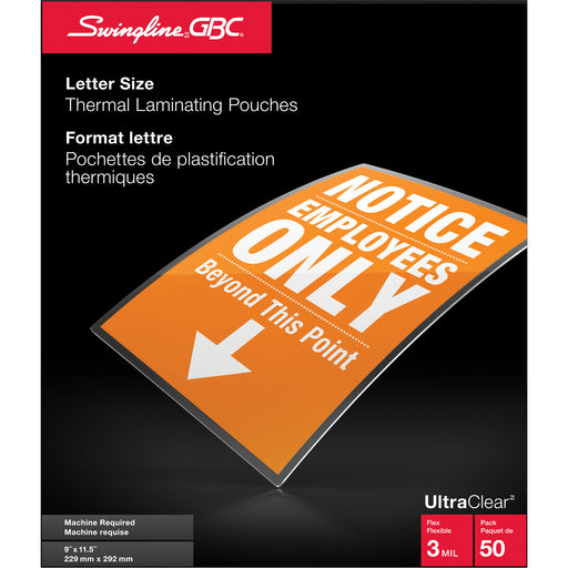 Swingline™ GBC® UltraClear™ Laminating Letter Pouches