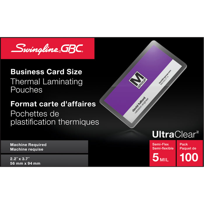 Swingline™ GBC® UltraClear™ Laminating Business Card Pouches
