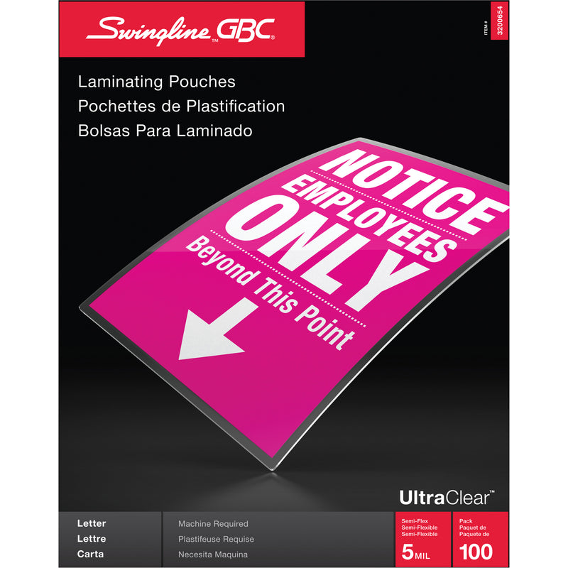 Swingline™ GBC® UltraClear™ Laminating Letter Pouches
