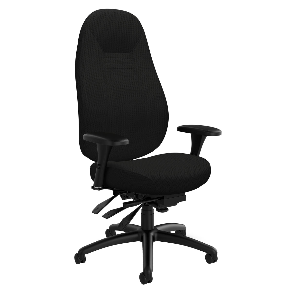 Back. Safe Chair High Back Comfort Chair, Polyester, Black, 300 lbs. Capacity ...
