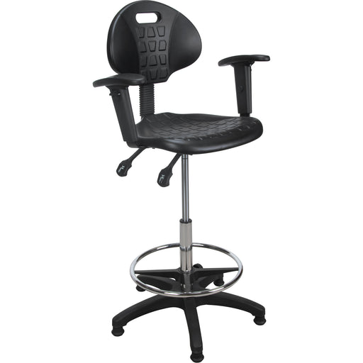 Heavy-Duty Ergonomic Stool with Adjustable Arm Rests