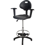Heavy-Duty Ergonomic Stool with Adjustable Arm Rests