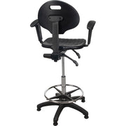 Heavy-Duty Ergonomic Stool with Adjustable Arm Rests