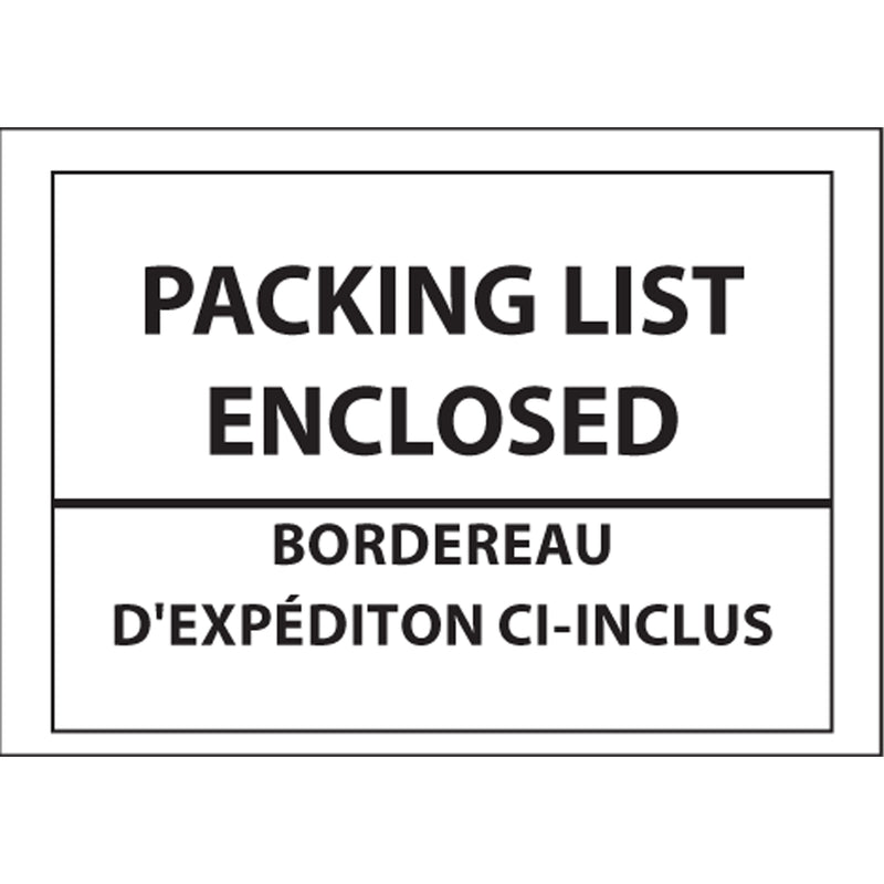 Packing List Envelopes