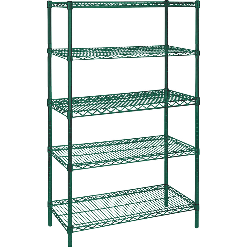 Heavy-Duty Green Epoxy Finish Wire Shelving