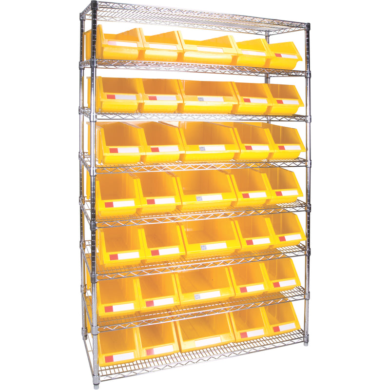 Heavy-Duty Wire Shelving Units with Storage Bins