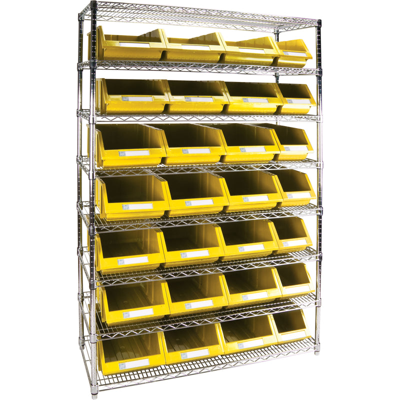 Heavy-Duty Wire Shelving Units with Storage Bins