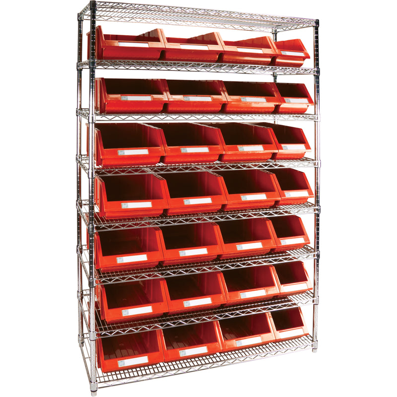 Heavy-Duty Wire Shelving Units with Storage Bins