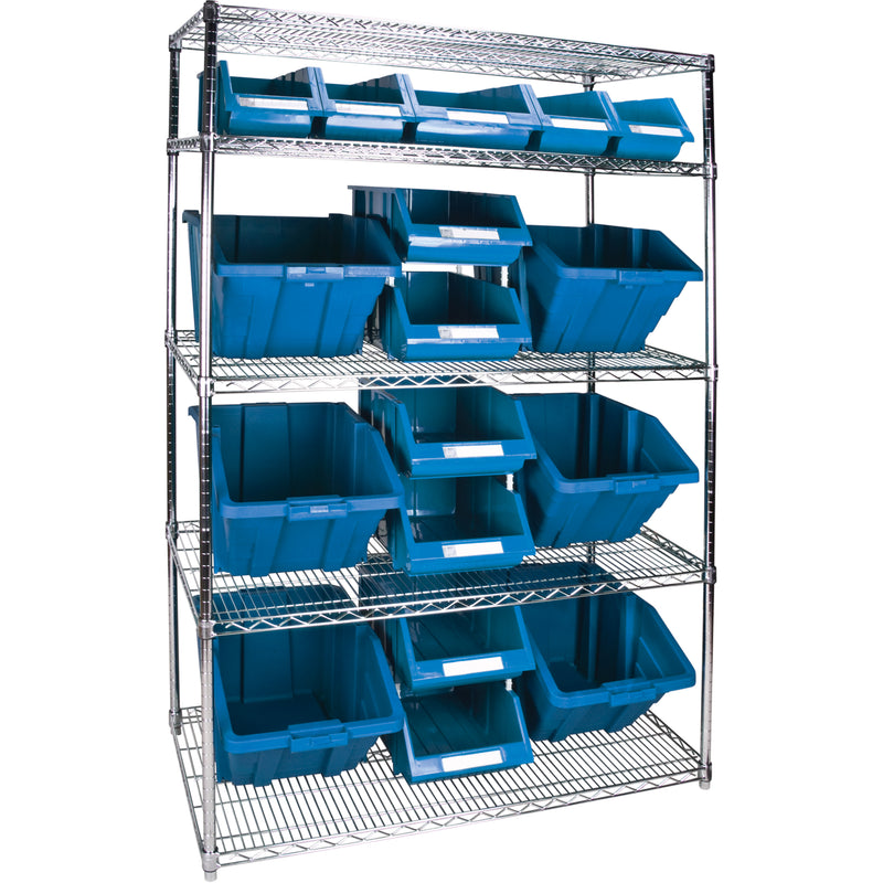 Heavy-Duty Wire Shelving Units with Storage Bins