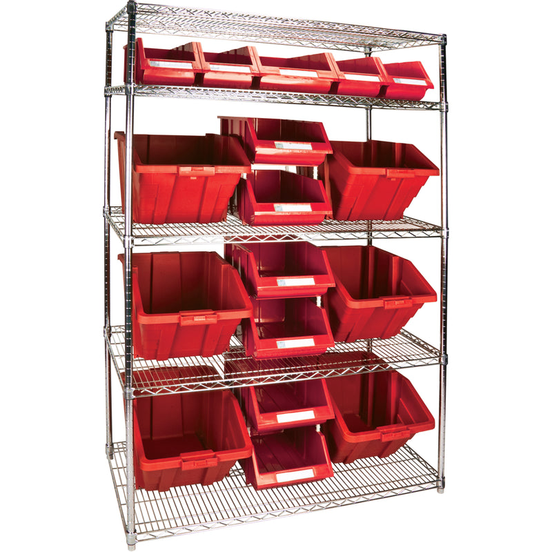 Heavy-Duty Wire Shelving Units with Storage Bins