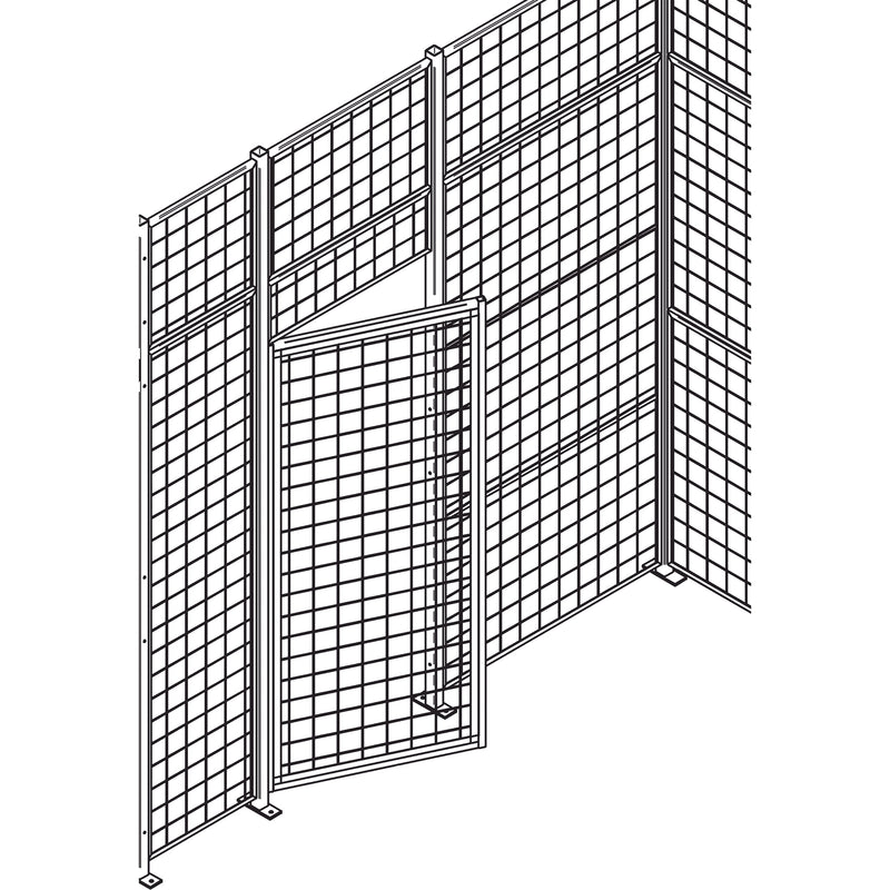 Standard-Duty Wire Mesh Partition Swing Door