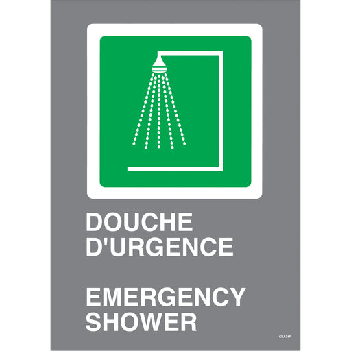 "Douche d'urgence / Emergency Shower" CSA Safety Sign