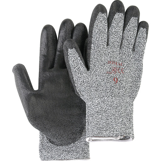 Salt & Pepper Knit Gloves With Black Palm Coating