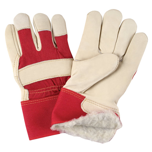 Red & White Premium Winter-Lined Fitters Gloves