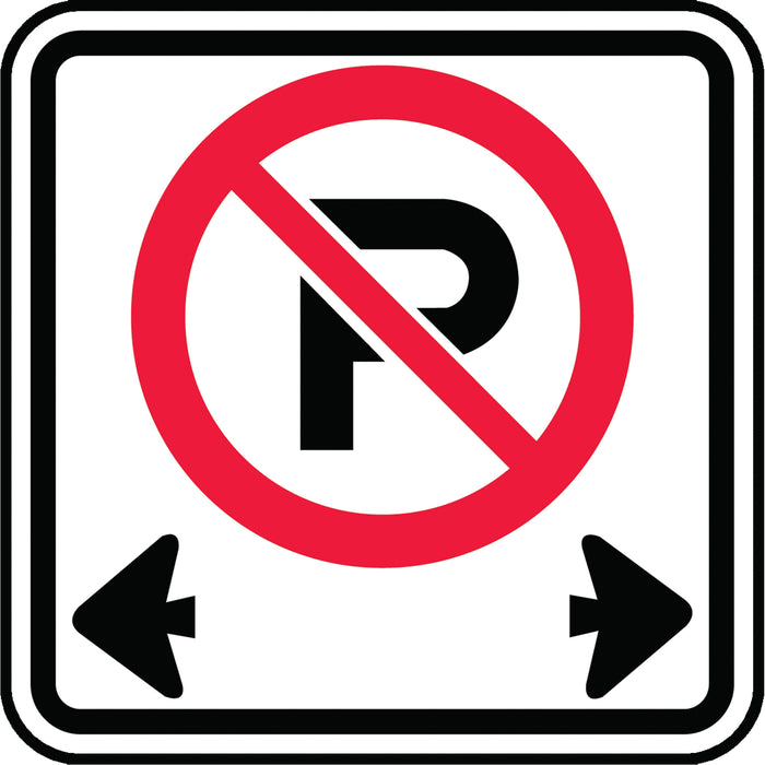 No Parking Traffic Sign with Directional Arrows