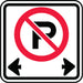 No Parking Traffic Sign with Directional Arrows