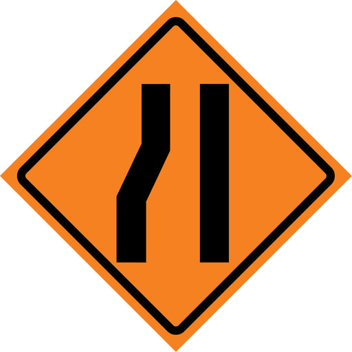 Merge Right Roll-Up Traffic Sign