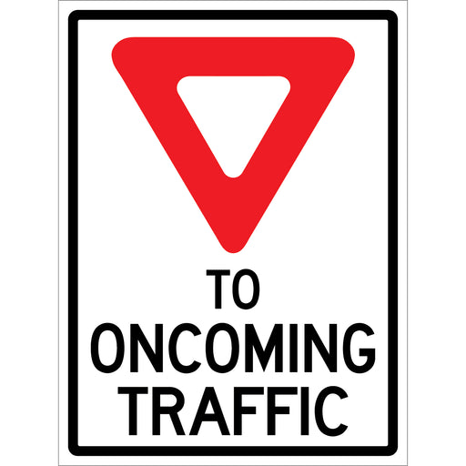"Yield to Oncoming Traffic" Roll-Up Sign Traffic Sign