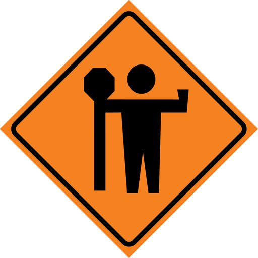 Flagman Roll-Up Sign Traffic Sign