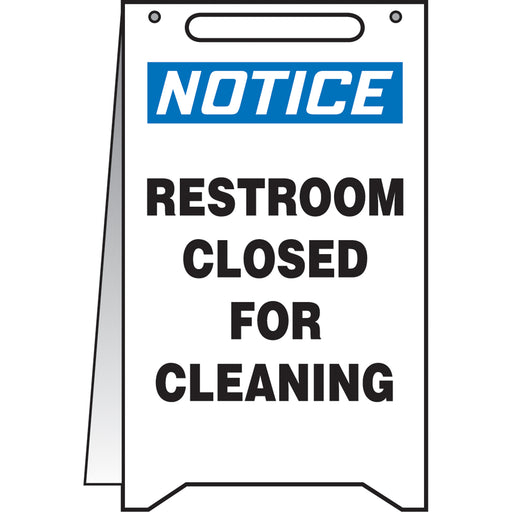 "Restroom Closed For Cleaning" Fold-Ups™ Sign