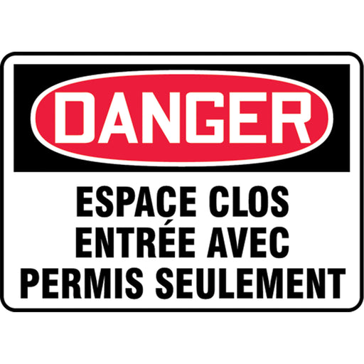 "Espace clos" Sign