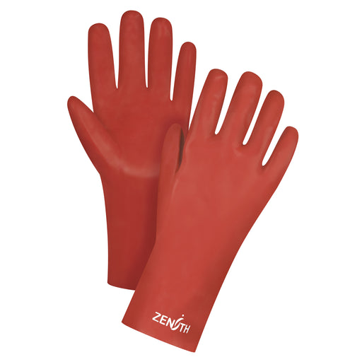 Red Smooth-Finish Chemical-Resistant Gloves