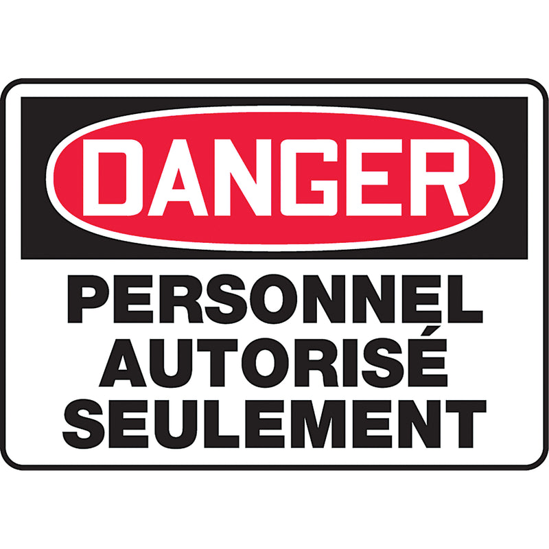 "Personnel autorisé seulement" Sign