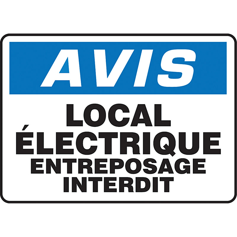 "Local électrique entreposage interdit" Sign