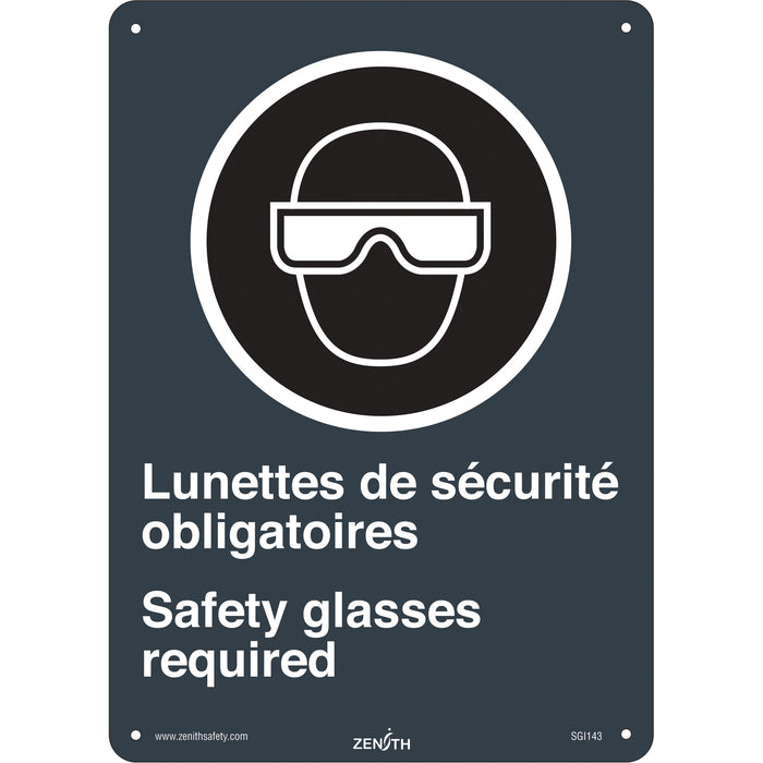 "Lunettes de Sécurité / Safety Glasses" CSA Safety Sign
