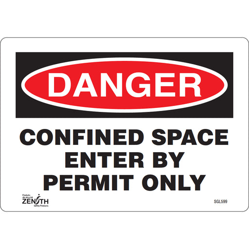 "Confined Space Enter By Permit Only" Sign