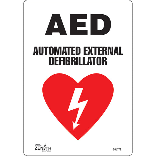 "AED Automated External Defibrillator" Sign