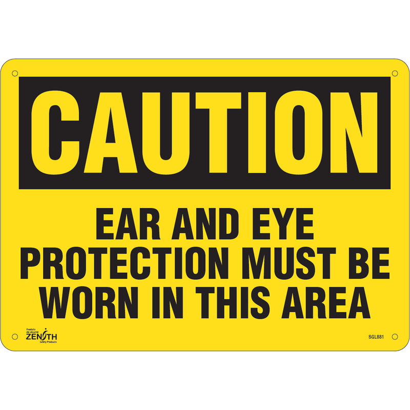 "Ear And Eye Protection" Sign