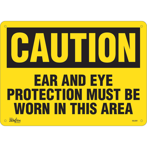 "Ear And Eye Protection" Sign