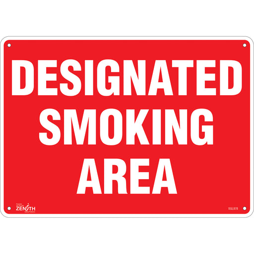 "Designated Smoking Area" Sign