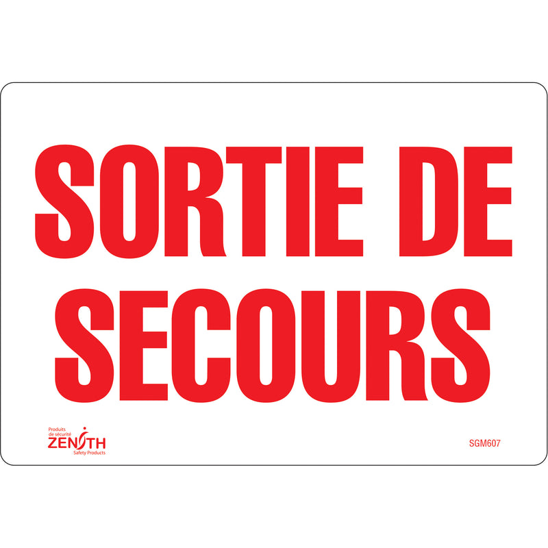 "Sortie De Secours" Sign