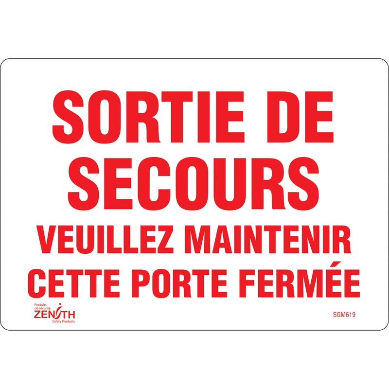 "Sortie De Secours" Sign
