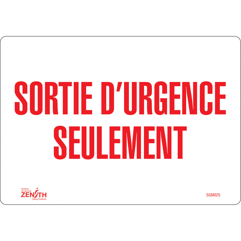 "Sortie D'Urgence" Sign