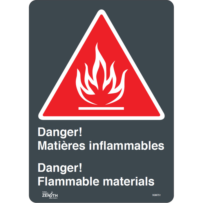 "Flammable Materials/Matières Inflammable" Sign