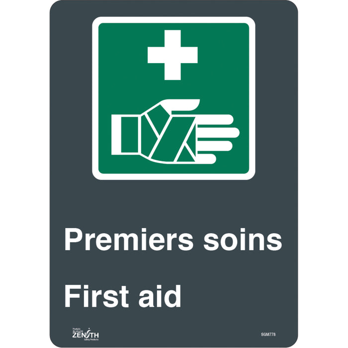 "Premier Soins/First Aid" Sign