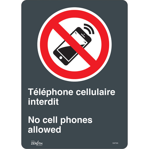 "Téléphone cellulaire interdit /No Cell Phones" Sign
